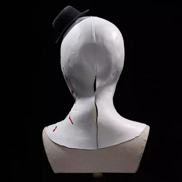 Black Hat Joker Mask Terrifier Art The Clown Cosplay Latex Mask Halloween Props! - Picture 4 of 5